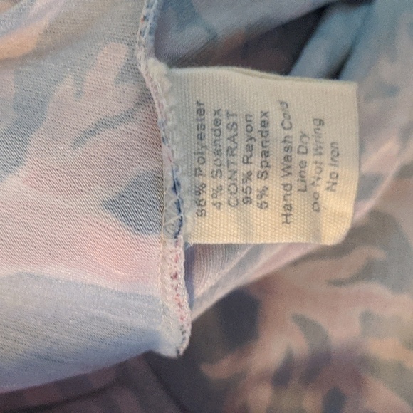 SIMPLY SOUTHERN Naples Short Sleeve Pink And Blue Coral Beach Coverup Medium - Picture 5 of 5